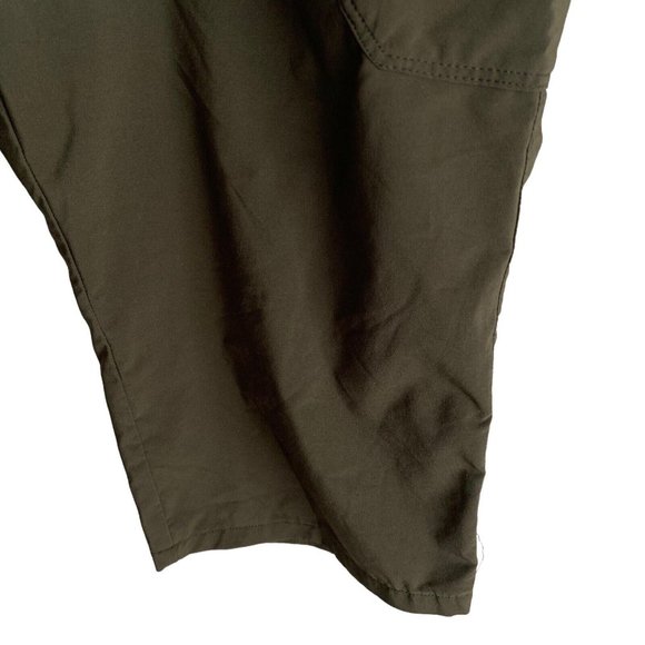 The North Face Womens Cargo Capri Pants Size L 34-36 Green Elastic Waist Stretch - Picture 9 of 13